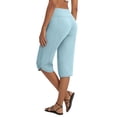 thumbnail image 4 of Nestiefly Womens Capri Pants with Pockets Straight Leg Yoga Capris Leggings Mid-Calf Capris Workout Summer Blue S, 4 of 7