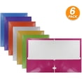 thumbnail image 2 of Emraw Metallic 2 Pockets Portfolios File Folders W/3 Prong - Color May Vary(6pk), 2 of 6