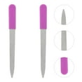 thumbnail image 3 of 2pcs Stainless Steel Double Side Nail File Emery Board Straight Nail Files Nail Polish Patching Professional Tools (Rosy, 3 of 7