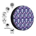 thumbnail image 4 of Naloa Skull Purple Flower PVC Leather Spare Tire Wheel Cover for Car Truck SUV Camper Trailer Universal Fit many size15 inch, 4 of 6