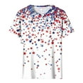 thumbnail image 4 of Cavosen Red White and Blue Tops for Women Petite Patriotic Short Sleeve Crewneck Tops USA Star Striped Print T Shirts Lady XL Independence Day Casual Shirts 4th of July Tunic Tees Patriotic Outfits, 4 of 5