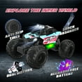 thumbnail image 3 of JoyStone 1:10 RC Cars for Kids , 2.4Ghz RC Monster Truck with Light, 2 Batteries, 60+ Mins, Off Road Vehicle for Adults, Blue, 3 of 8