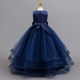 thumbnail image 5 of Girls Pageant Princess Sleeve Flower Ball Gown Dress, Kids Wedding Bridesmaid Pageant Party Formal Long Gown Princess Tulle Floral Embroidery Girl Birthday Party Dresses - 2-10T, 5 of 8