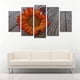 thumbnail image 2 of Juego de Cuadros Decorativos, Girasol Rojo sobre Madera Rústica, Estilo Campestre y Cálido, 5 Piezas, Ideal para Cabañas y Cocinas, 150x80cm, 2 of 5