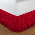 thumbnail image 2 of D.N.G. BEDDINGS 1 Piece Multi Ruffle Bed Skirt, 10 Inch Deep Pocket, 800 Thread Cotton 100% Egyptian Cotton, Olympic Queen Size (66" x 80") Inch, Solid Red, 2 of 2