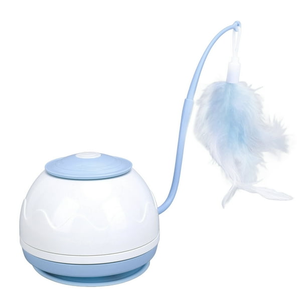 Juguete recargable para gatitos con usb, Palo de teaser de plumas eléctrico giratorio de 4 velocidades, juguete interactivo para gatos para juguetes de plumas para gatos de