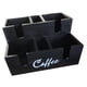 thumbnail image 1 of Organizador de barra de café con compartimentos, de madera, para guardar bolsitas de té y cápsulas. Negro, 1 of 9