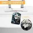 thumbnail image 3 of Wolf Luggage Tag, Travel Tags, Handbag Tag - Square PU Leather 2 Pack with Privacy Cover and Stainless Steel Ring - Suitable for Travel, Backpack, Handbag [Amazon Approved], 3 of 7