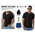 thumbnail image 6 of QDG Mens Waffle Shirt Crew Neck Short Sleeve Casual T-Shirt Navy Blue S, 6 of 10