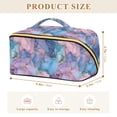 thumbnail image 4 of FORMRS Makeup Bag Travel Cosmetic Organizer for Women Fold Flat Zipper Pouch with Handle, Pink Marble Pattern, 4 of 8