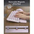 thumbnail image 3 of Wireless Keyboard and Mouse Combo, Backlit Typewriter Keyboard with Magnetic Wrist Rest, Retro Round Keycaps, 2.4GHz Cordless, Dusty Lavender, 3 of 8