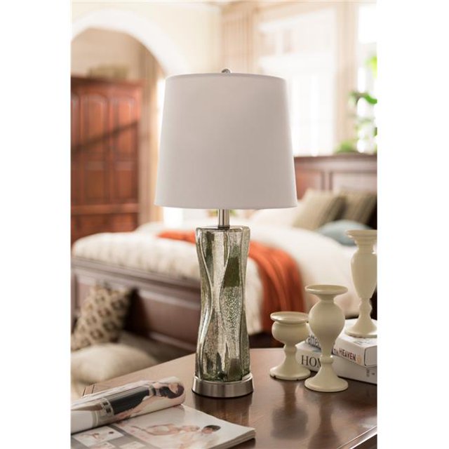 Inroom Furniture Designs L327 Lamp base & white shade - Silver green