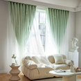 thumbnail image 3 of Bailu 2 Panels Stars Blackout Curtains for Bedroom Girls Kids Baby Window Curtain Double Layer Star Cut Out Aesthetic Living Room Decor Wall Home Decorations Curtain,W52 x L72 Inches,Light Green, 3 of 7