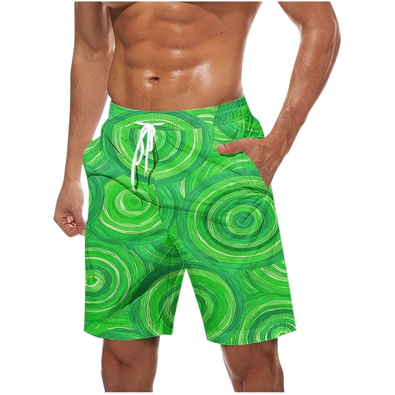 LIBRCLO Mens Hawaiian Beach Shorts Summer Swim Trunks Quick Dry Bathing Suits Thin Swimsuit Breathable Board Shorts Swimwear Green L