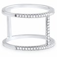thumbnail image 3 of Silver Bands With Center Bar With Micro Set Cubic Zirconia Ring, 3 of 3