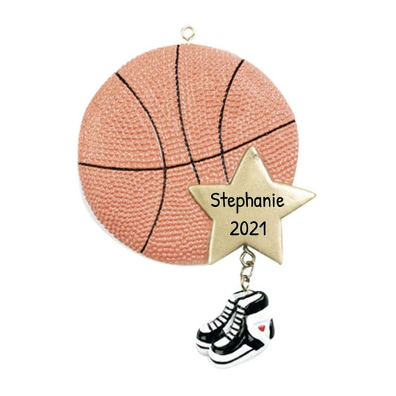 Personalized Basketball Ornament - Basketball Decor, Basketball Keepsake, Sports Ornaments for Christmas Tree, Personalized Basketball Gifts - Basketball Star - Free Customization