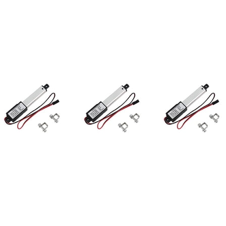3X Micro-Linear Actuator, 2 Inch Stroke, 90N/20.3Lb,Speed 9.5mm/S Electric Waterproof Actuator Motor Linear Actuator 12V,3 * Micro-Linear Actuator 6 * Mounting Brackets,Silver & black