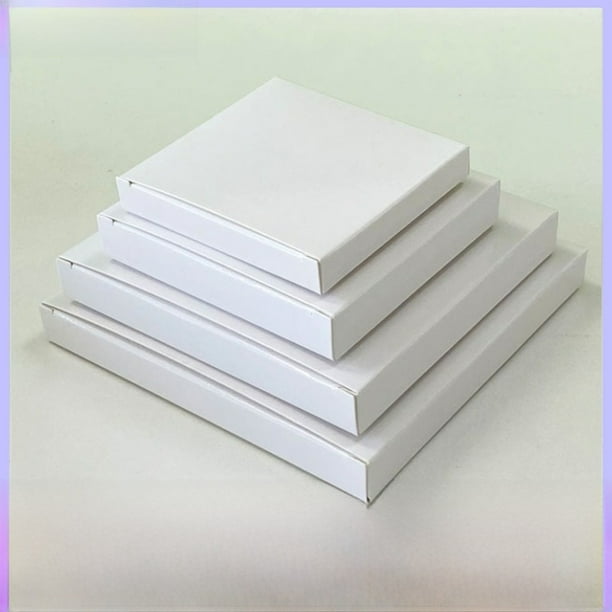 Caja de cartón blanca, caja blanca pequeña, caja cuadrada para máscara, caja plana, caja plegable de acrílico de 1,5 mm