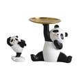 thumbnail image 2 of Estatua de panda con bandeja, figura de resina, regalo de inauguración de la casa, obra de arte, adorno de escritorio, linda escultura de panda para Bandeja de panda, 2 of 8