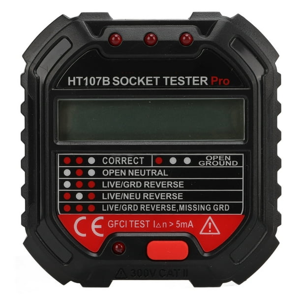 Detector de fase, detector de fase, pantalla digital, comprobador de tomacorrientes eléctrico, comprobador de tomacorrientes diseñado a medida para la perfección