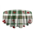 thumbnail image 5 of Christmas Tree Checkered Grid Round Table Cloth,Wrinkle Resistant Table Cover with Polyester,Waterproof Reusable Round Table Clothes for Kitchen Picnic Party (Round,60x60inch), 5 of 6