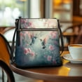 thumbnail image 3 of Kuiaobaty Hummingbird Cherry Blossom Print Women's Crossbody Bag, Zipped Pockets Vegan Leather Messenger Purse with Adjustable Strap, Medium Size Sling Handbag Crossbody for Travel, 3 of 7