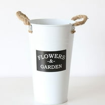 Raindrops 2 Pcs Galvanized Wide Vases for Decoration Tin Flower