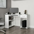 thumbnail image 2 of EKKO Corner Computer Desk L-Shaped Home Office Desk with CPU Space White, 2 of 8