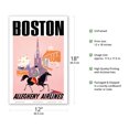 thumbnail image 2 of Boston - Allegheny Airlines - Mayflower Ship and Faneuil Hall - Vintage Airline Travel Poster c.1950s - Master Art Print (Unframed) 12in x 18in, 2 of 4