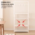 thumbnail image 3 of Alacenas para Cocina de 5 Niveles, Alacena de Almacenamiento con 5 Ganchos, Estante Organizador Microondas, Multifunción Muebles, Adecuado para Cocina, Sala, Oficina, Entrada (Blanco), 3 of 4
