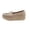 Khaki, variant on HTHLVMD Platform Wedge Loafers, Perforated Slip On Shoes, Rhinestone Decor Footwear, Breathable Walking Loafers, Women's Perforated Platform Loafers Rhinestone Slip On Wedge Walking Shoes, Black 5.5