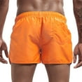 thumbnail image 5 of Mens Swim Trunks Men's Solid Color Casual Beach Board Shorts Sports Quick-Dry Swim Trunks with Drawstring Summer Surfing Bathing Suit Crop Pants for Swimming Travel Saffron XL, 5 of 5