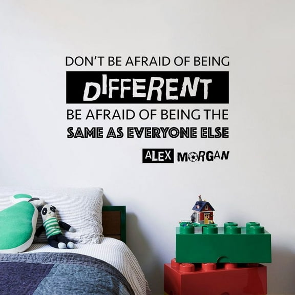 Don’t Be Afraid Of Being Different Be Afraid OF Being The Same As Everyone Else - - Alex Morgan Soccer Quotes Wall Sticker Vinyl Decal Home Decor For Girl Children Room Decoration Size (40x40 inch)