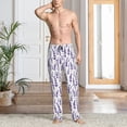 thumbnail image 2 of Naloa Lavender Flowers Pajama Pants Men, PJ Bottoms, Sleep & Lounge Pants-XX-Large, 2 of 6