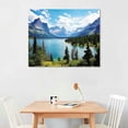 thumbnail image 2 of Nawypu Glacier National Park Wall Art Lake Mountains Pictures Framed Canvas Prints Artwork for Living room Bedroom Office Ready to Hang20x16in, 2 of 4