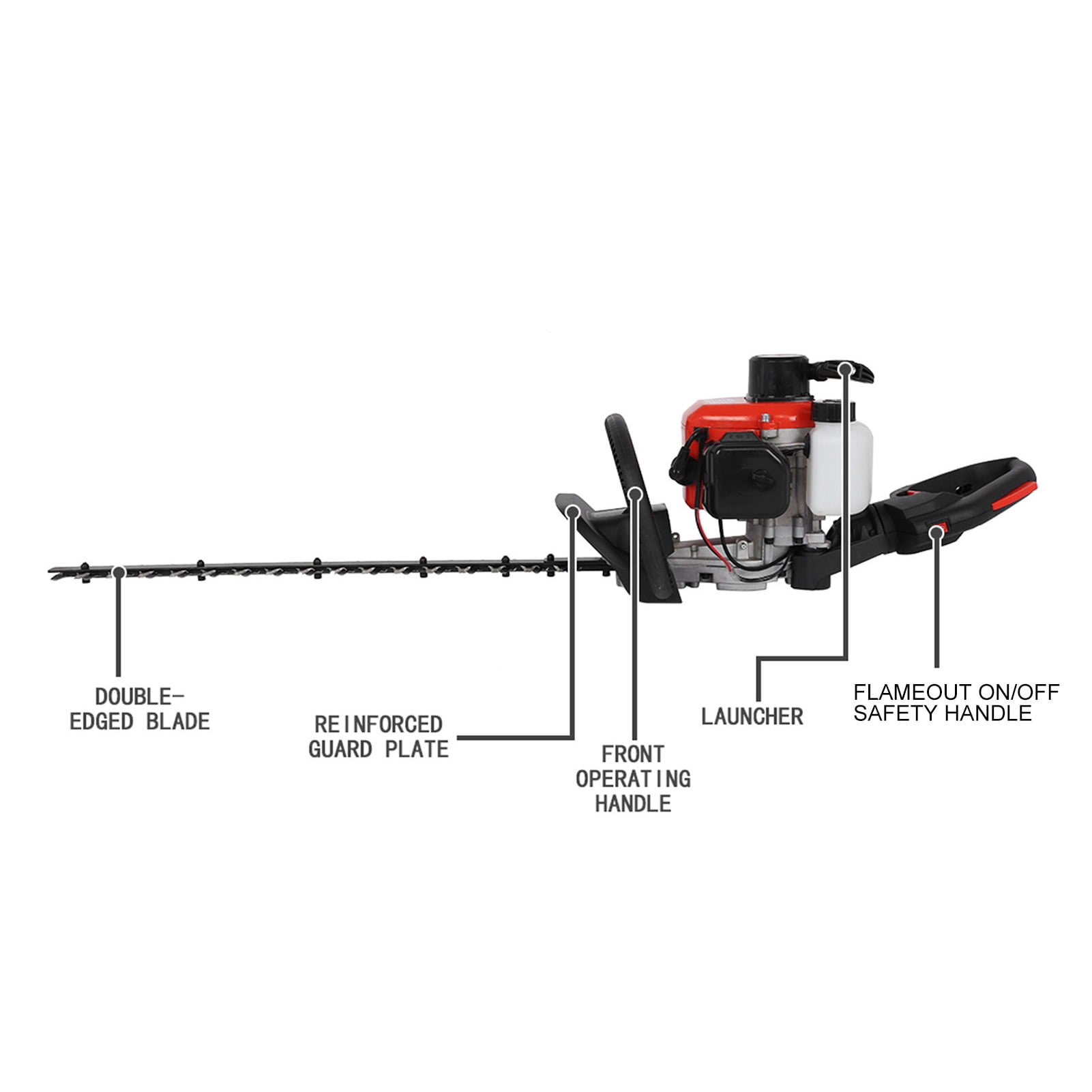 Happydeer Hedge Shears, 26cc 2-Stroke Air Cooled Gas Engine Grass Trimmer Hedge Shears/Grass Cutter 24" Double Sided Blade Bush Cutter Gas Hedge Trimmer Grass Shear