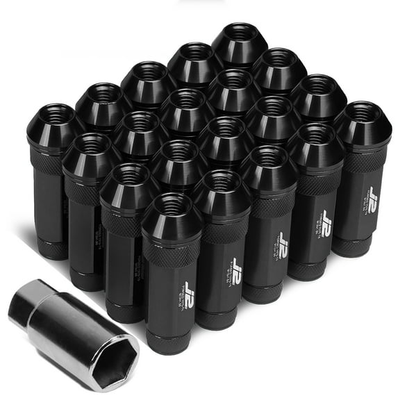 J2 Engineering LN-T7-026-15-BK J2 Engineering 7075 -T6 Forged Aluminum M12 x 1.5 20 Pcs 70mm Open End Lug Nut Set w/ Adapter ( Black )