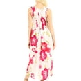 thumbnail image 2 of Sakkas Iyabo Women's Sleeveless Casual Summer Floral Print Dress Maxi Long Stretch - W-Pink - One Size, 2 of 5