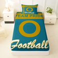 thumbnail image 3 of jejeloiu Football Theme Initial O Twin Sheet Sets For Boy,Gold Green Sport City Bedding For Kids,3 Pieces, 3 of 6