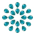 thumbnail image 1 of Unique Bargains 20Pack Teardrop Sew on Rhinestone - 18x13mm Glass Teardrop Crystal Rhinestones in Gold Prong Setting (Lake Blue), 1 of 7
