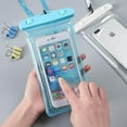 thumbnail image 3 of Waterproof Cell Phone Pouch Universal Dry Bag Case 2-Pack Blue White, 3 of 5