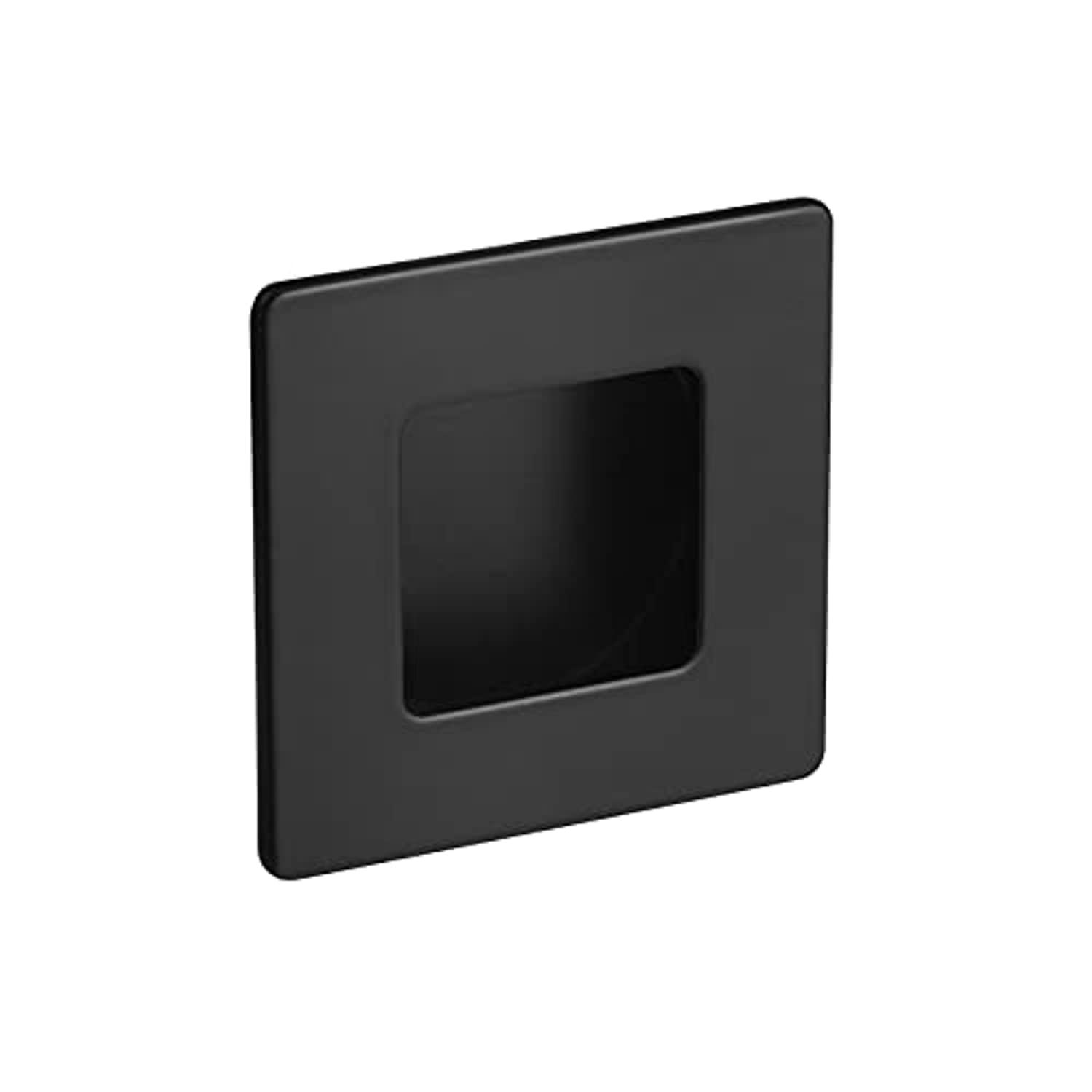 2 pack square recessed flush door pulls,matte black finger pulls,metal rectangular recessed
