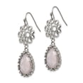 thumbnail image 3 of Stainless Steel Dangle Polished Rose Quartz Shepherd Hook Earrings - Dangle Earring for Women, 3 of 4