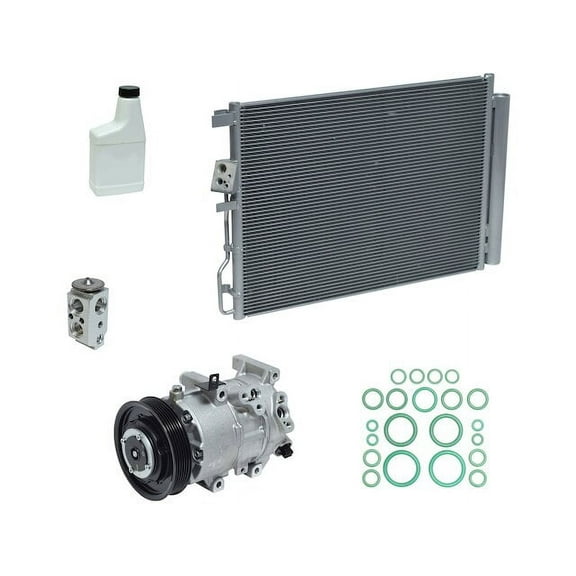 A/C Compressor Kit with Condenser - Compatible with 2016 - 2017 Hyundai Tucson 1.6L 4-Cylinder VIN 2 FI DI Electronic Turbo DOHC (Up To 1/03/2017)