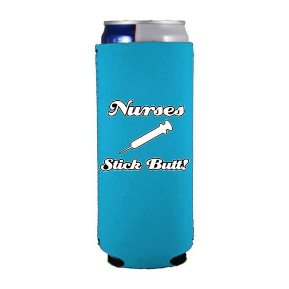 Nurses Stick Butt Slim Can Coolie (Light Blue)