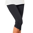 thumbnail image 3 of HAJWOH Capri Leggings for Women Tummy Control Knee Length Cropped Pants Casual Cutout Yoga Short Lounge Pajams, 3 of 6