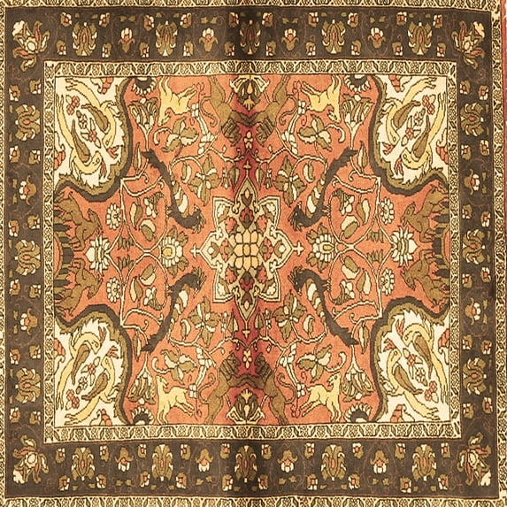 Ahgly Company Indoor Square Persian Brown Traditional Area Rugs, 6' Square