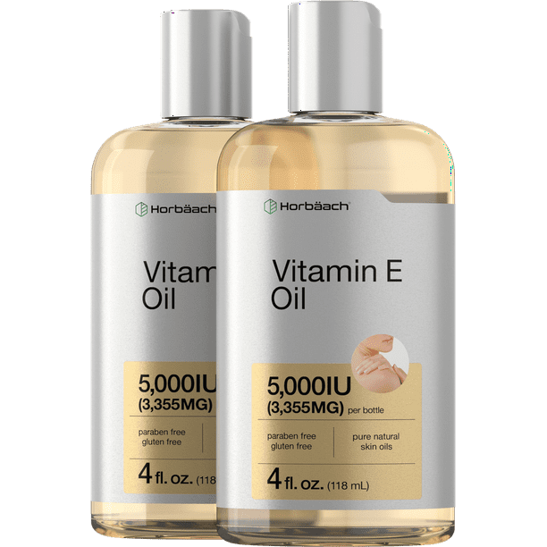Vitamin E Oil 8 oz (2 x 4oz) For Skin, Hair & Face Vegetarian