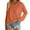 Orange, variant on Women's Loose Fit V Neck Long Sleeve Top with Pockets Comfortable Casual Blouse for Fall Winter Everyday Wear