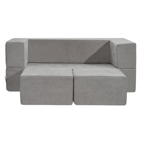 VEVOR 4-Piece Modular Kids Play Couch – DIY Creative Sectional Sofa for Toddlers and Children, Dark Grey